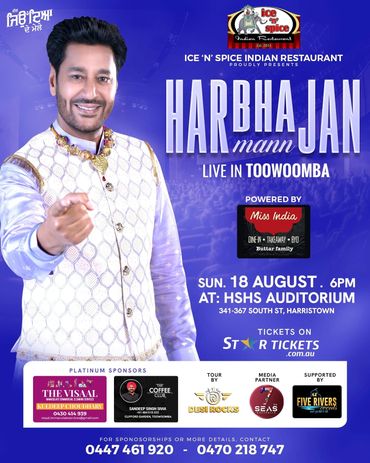 Harbhajan Mann live in Toowoomba 
Sunday 18 August 2024