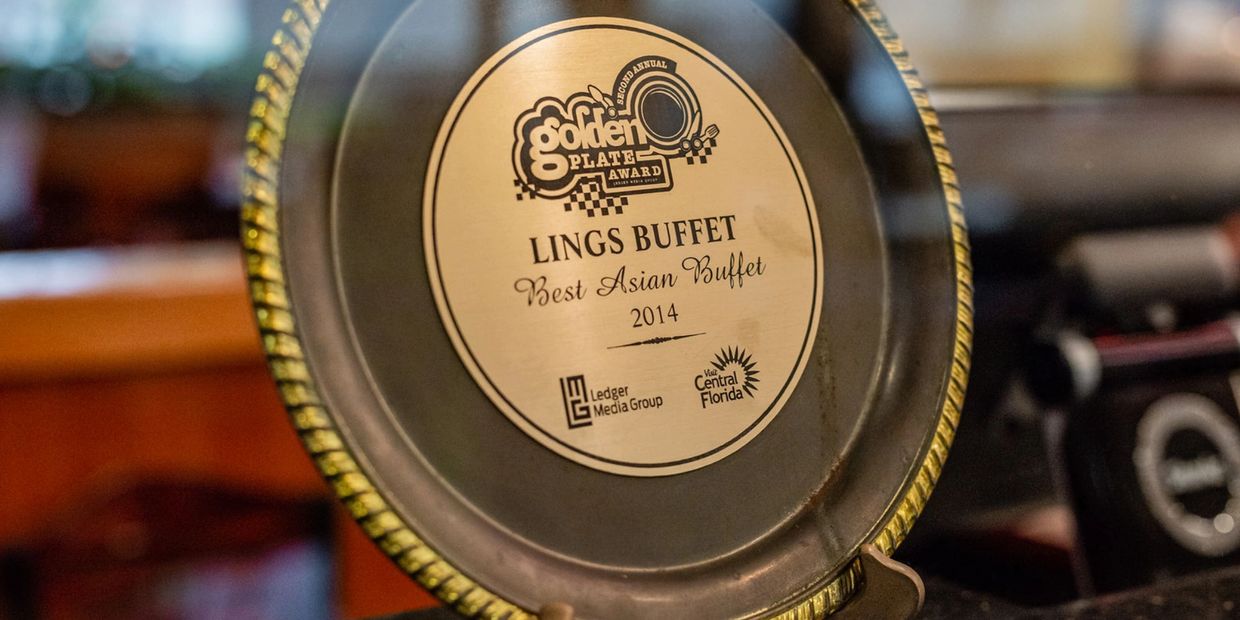 View of the Lings Buffet certificate on the display