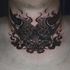 neck oni mask tattoo