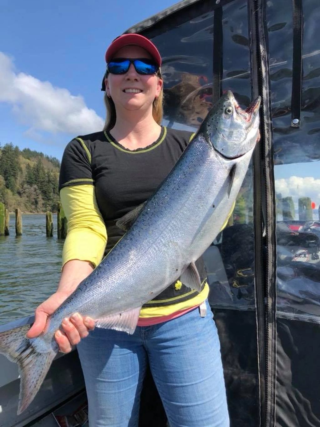 Tiffanie with a Columbia river salmon 