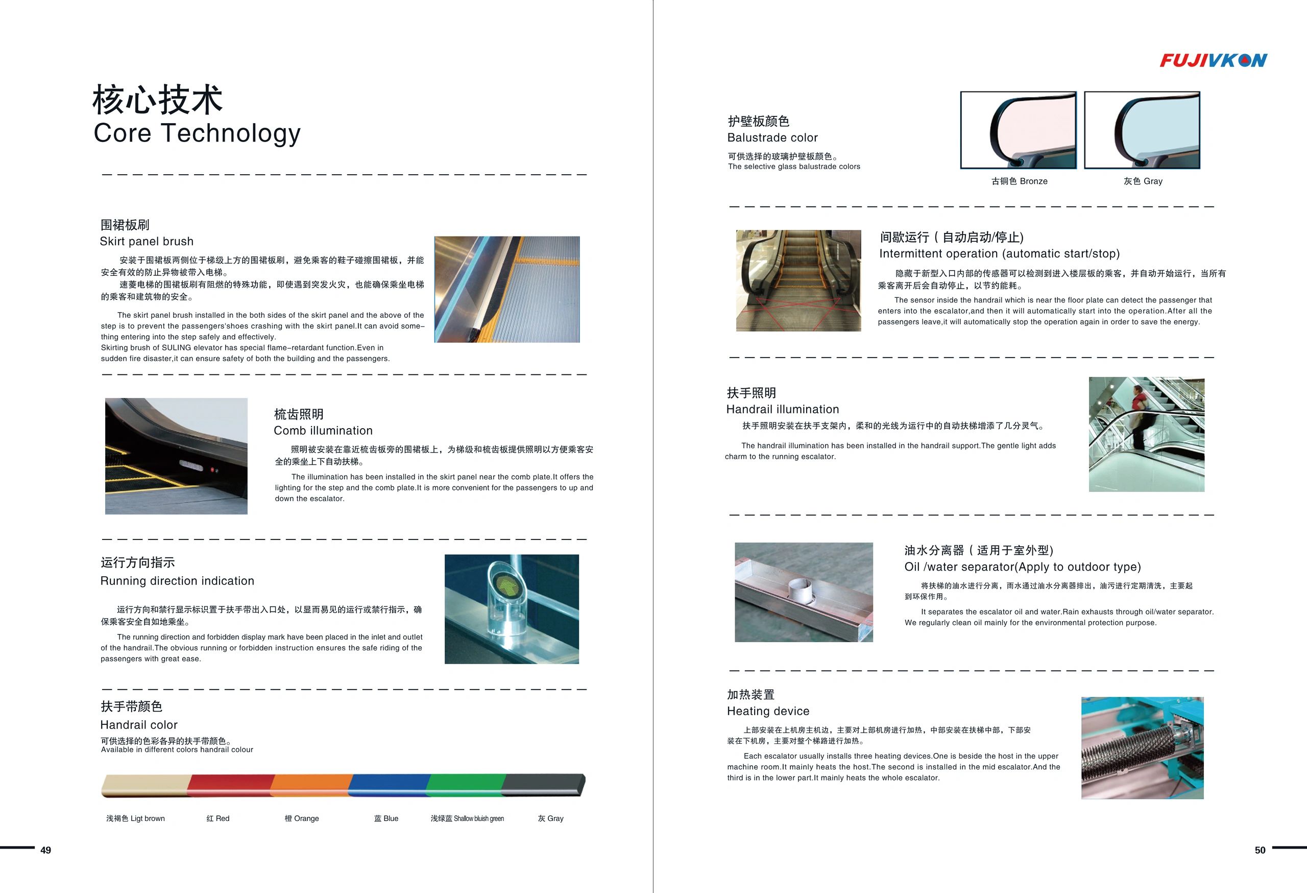 escalator core technologies, escalator OEM service in China, escalator production in China