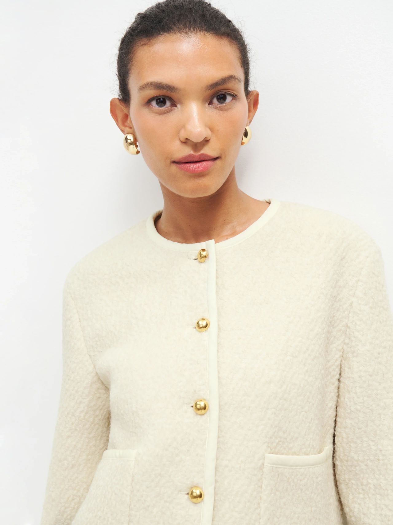 Reformation:  Dale Cropped Jacket in Cream