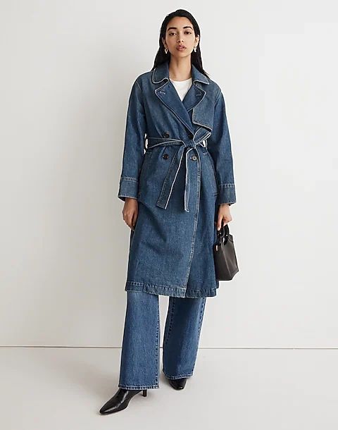 Madewell:  Oversized Denim Trench Coat in Rensberry Wash