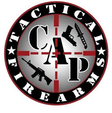 Logo of CA P Tactical Firearms with weapons.