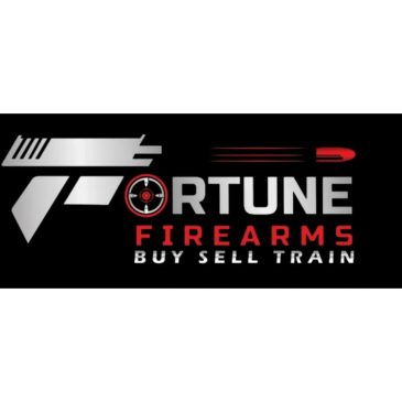 Fortune Firearms logo with gun and bullet design.