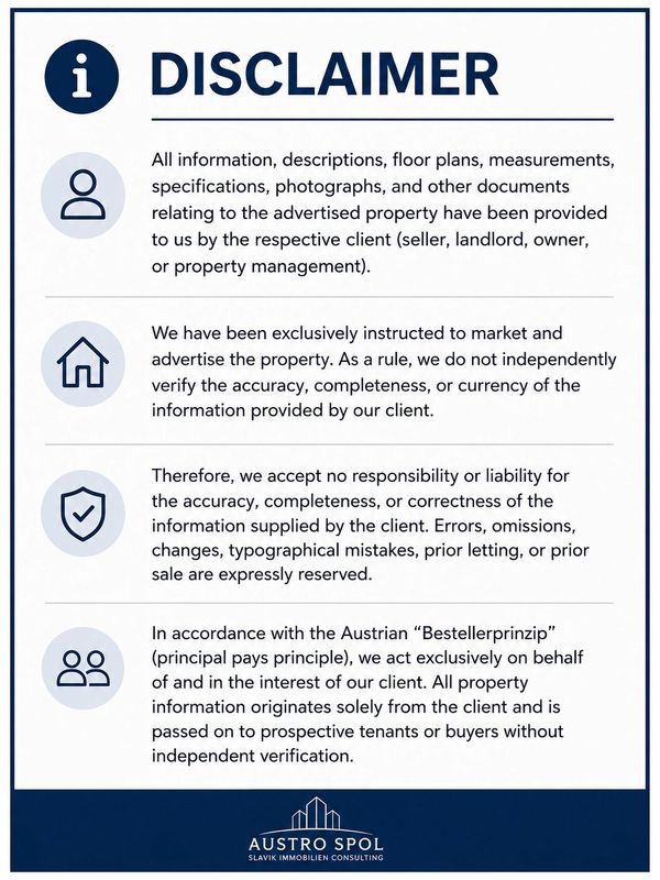 Disclaimer zur Verantwortung und Genauigkeit von Immobilieninformationen.