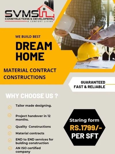 Do you own a plot? Planning to construct a house? SVMS Material construction contract starts from  R