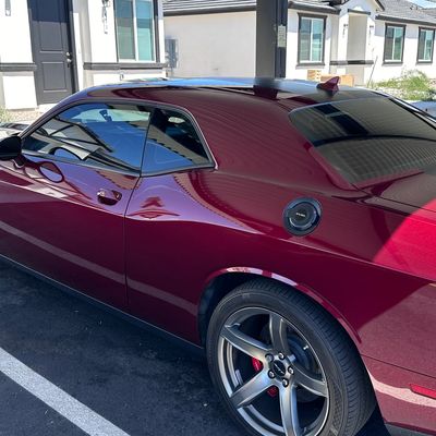 Window Tint on Dodge Challenger under covered parking