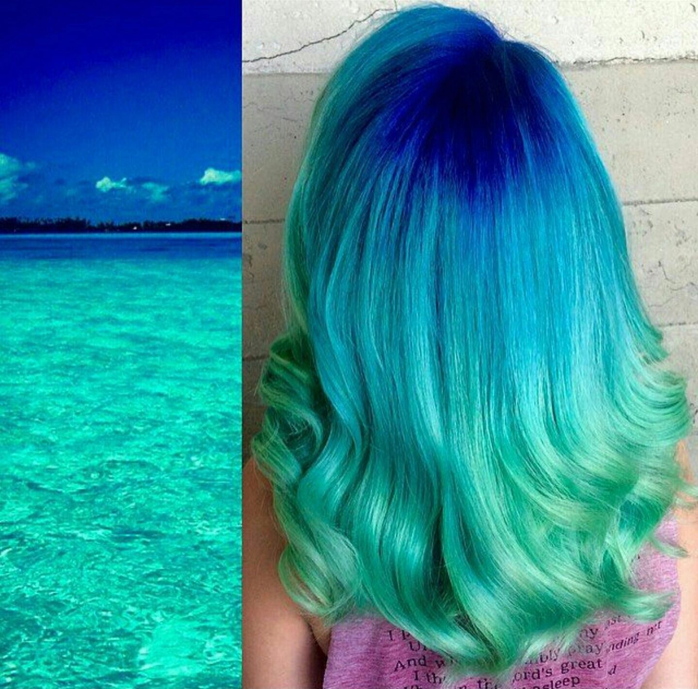 Как покрасить волосы в цвет морской волны как у ивангая