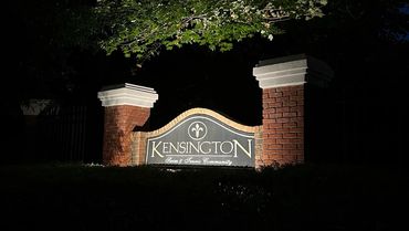 Kensignton Subdivision Entrance Illumination, LED Up Lights, 2700k temperature, Douglasville, GA