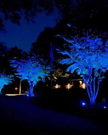 Kensignton Subdivision Entrance Illumination, LED Up Lights, 2700k temperature, RGBW