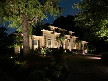 Architectural and landscape lighting  - Downtown Douglasville, GA. Up Lights, Driveway Lights, LED. 