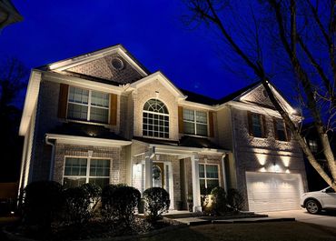 3-Sided home illumination in Atlanta, Georgia. KS Outdoor Lighting. www.ksoutdoorlighting.us 