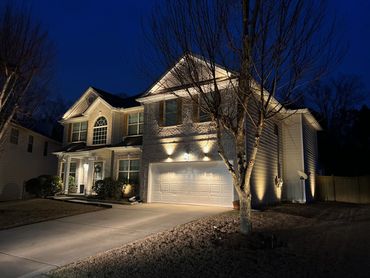 3-Sided home illumination in Atlanta, Georgia. KS Outdoor Lighting. www.ksoutdoorlighting.us 