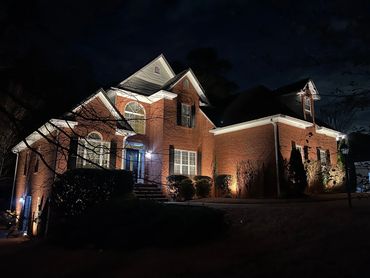 4-Sided home illumination. Douglasville, Georgia, KS Outdoor Lighting, www.ksoutdoorlighting.us 