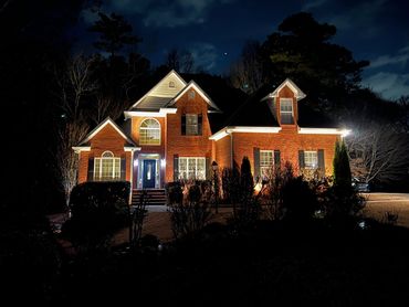 4-Sided home illumination. Douglasville, Georgia, KS Outdoor Lighting, www.ksoutdoorlighting.us 