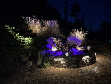 Water Feature Illumination. Up Lights, RGBW, LED, Atlanta, www.ksoutdoorlighting.us 