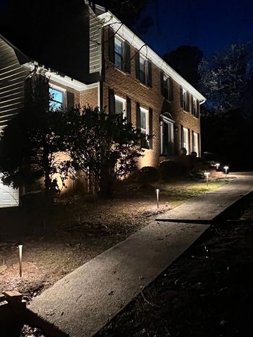 2-Sided home illumination. Douglasville, Georgia, KS Outdoor Lighting, www.ksoutdoorlighting.us 