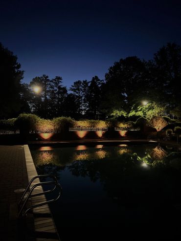 Kensington Pool, Douglasville, GA, LED Up Lighting, www.ksoutdoorlighting.us 