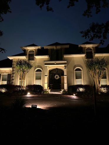 Architectural and landscape lighting  - Downtown Douglasville, GA. Up Lights, Driveway Lights, LED. 