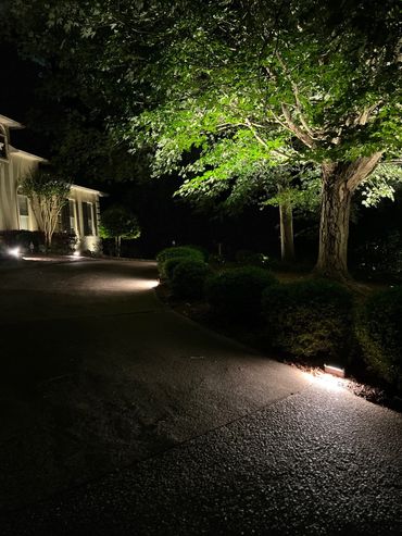 Architectural and landscape lighting  - Downtown Douglasville, GA. Up Lights, Driveway Lights, LED. 