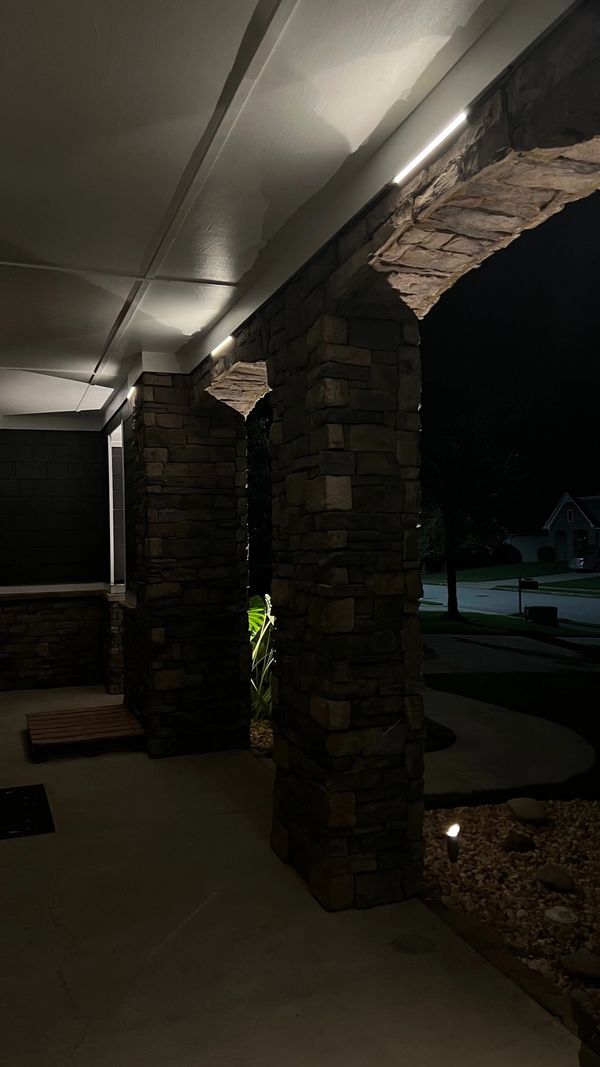 Hardscape Lighting inside front porch area.