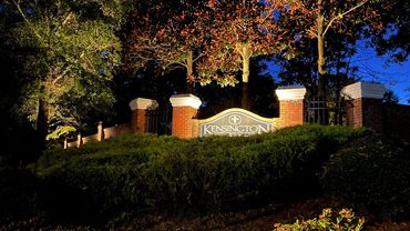 Kensignton Subdivision Entrance Illumination, LED Up Lights, 2700k temperature, Douglasville, GA