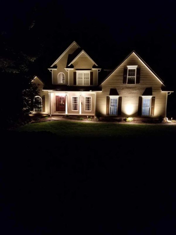 Peachtree City Outdoor Illumination, Up Lights, Path Lights, Gutter Mounted Lights, Sconce Lights