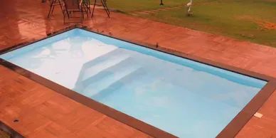 Fiberglass Pool with Tanning Ledge and Step