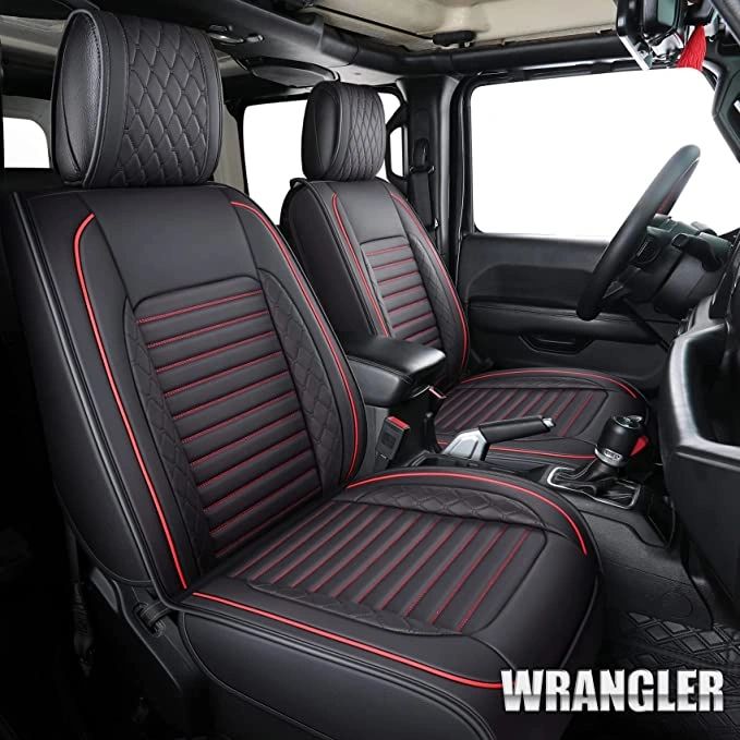 Jeep Wrangler Seat Covers 2007-2022 (Full Set, Black-Red)
