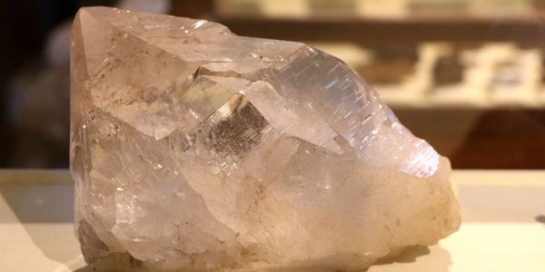 A large quartz crystal, originally from Switzerland, on display at the Berlin Natural History Museum