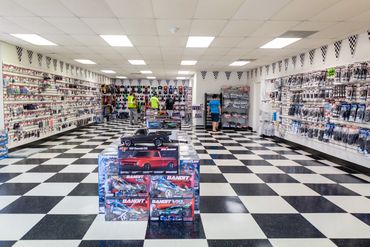 RC cars range at the Pit Stop Hobby Shop