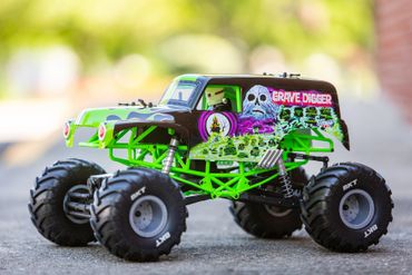RC car in green color with blur background
