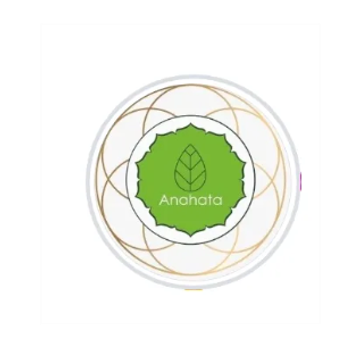 Green Anahata logo with leaf design.