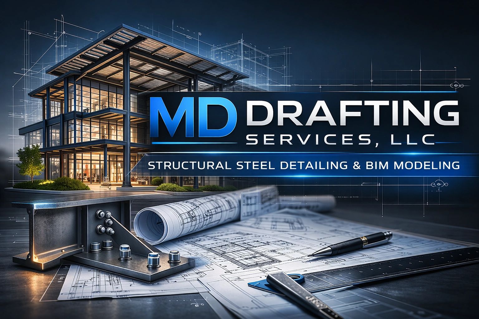 MD Drafting Services specializes in structural steel detailing and BIM modeling.