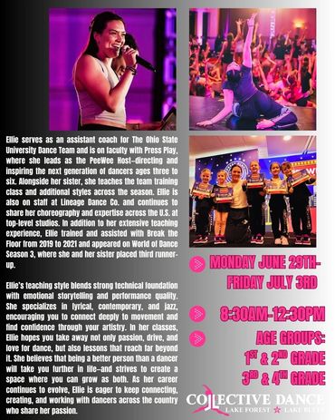 Ellie coaching dance classes at Collective Dance Lake Forest.