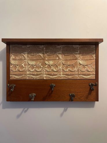 mahogany and ceramic coat rack