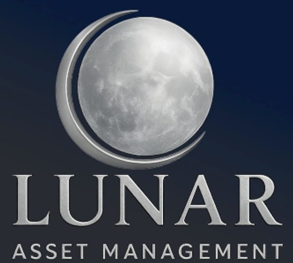 Logo of Lunar Asset Management featuring a crescent moon and full moon.