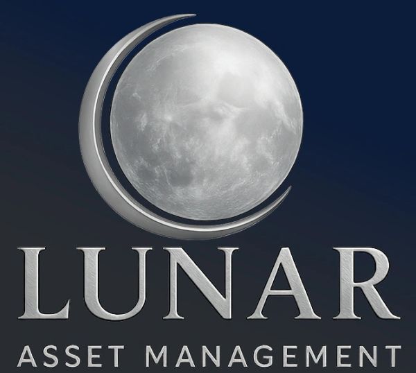 Logo of Lunar Asset Management with a moon graphic.