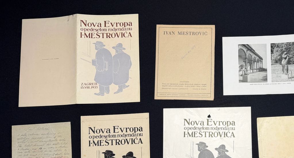 Collection of printed materials commemorating Ivan Meštrović's 50th birthday in 1933.