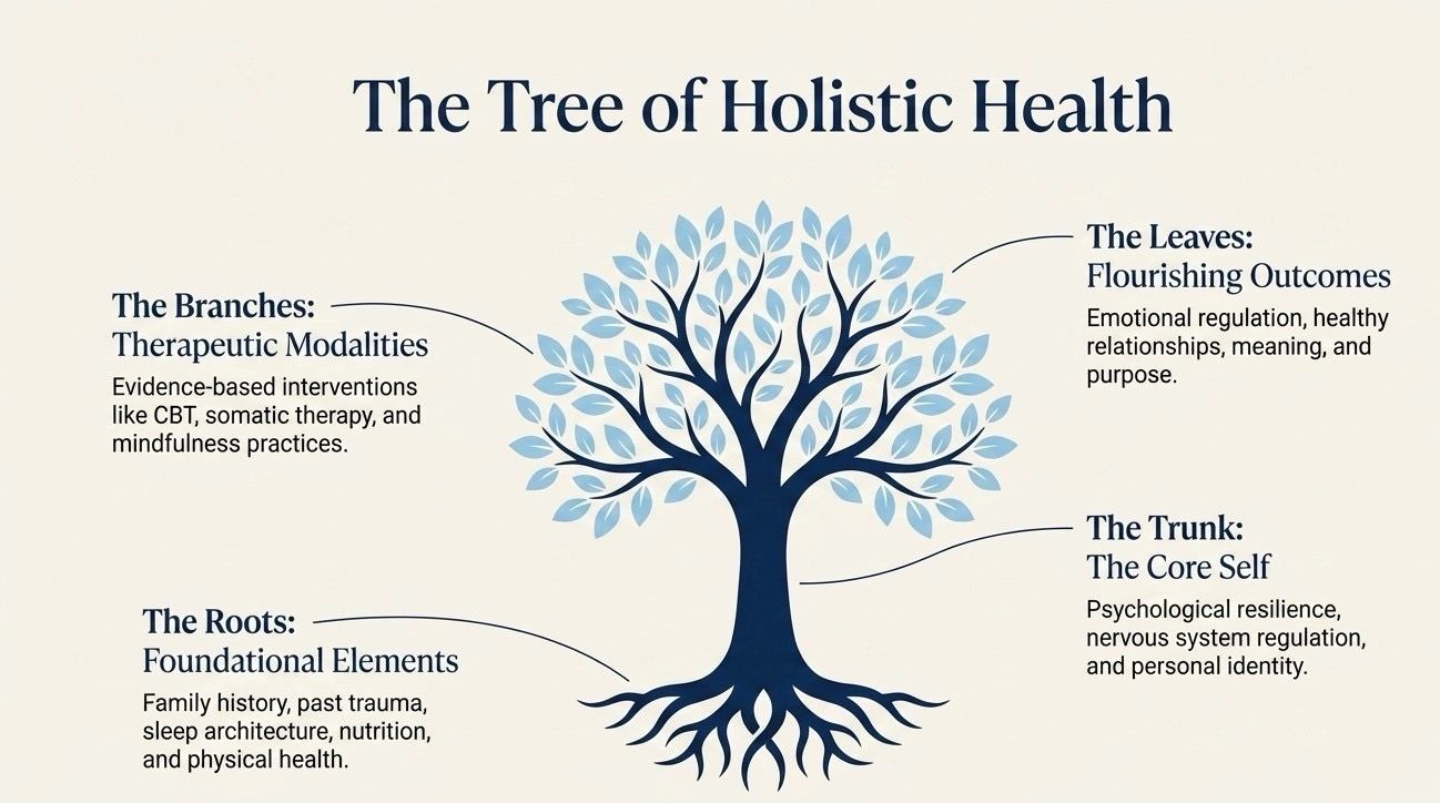 Diagram illustrating the tree of holistic health.