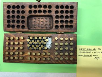 Walnut box for 100 rounds .22 ammo