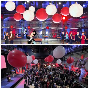 giant ballons, set up, venue, decoration, kokteyl, rotterdam turkish consulate, celebration 