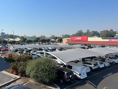 Carpark structure cover installation