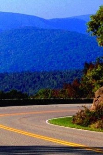 Winding Highway in Blue Ridge Mountains Virginia Shenandoah County