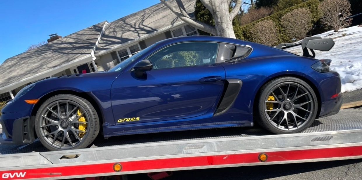2022 porsche safely being towing to destination 