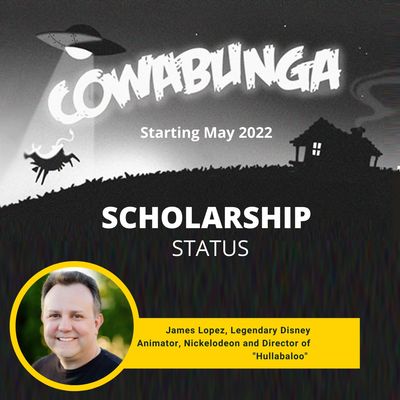 Announcement image for Cowabunga Scholarship status featuring James Lopez.