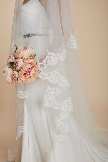 Lucinda Handmade French lace edge veil
Chapel length 
£325.00