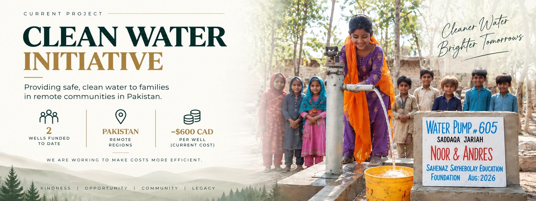 Children gather around a new water pump providing clean water in Pakistan.
