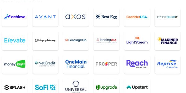 Logos of various financial service companies and lenders.